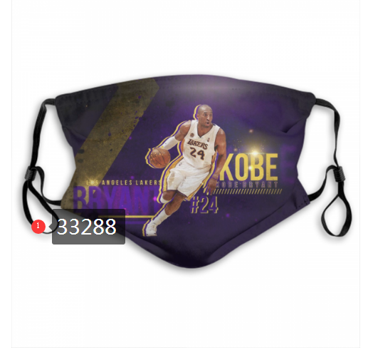 2021 NBA Los Angeles Lakers #24 kobe bryant 33288 Dust mask with filter->nba dust mask->Sports Accessory